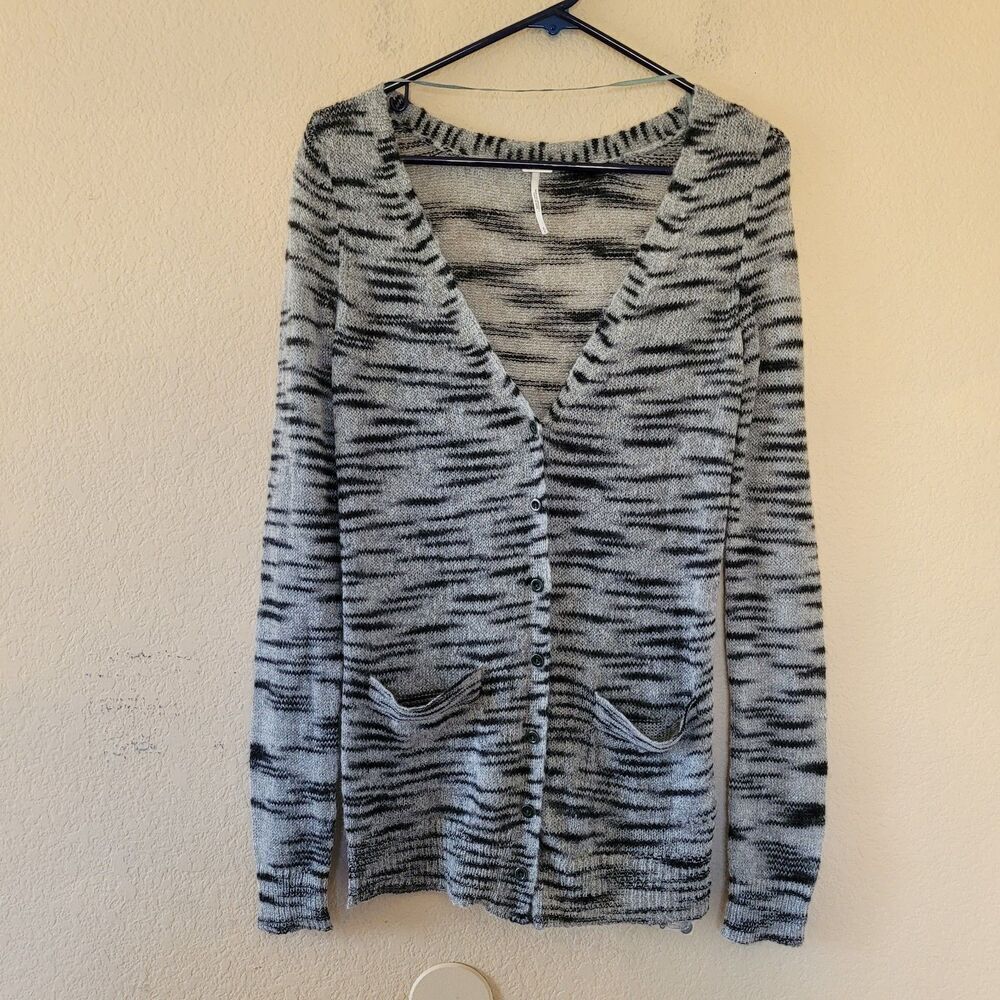 Free People Beach Size Small Mohair Blend Cardigan Duster Sweater Space Gray New